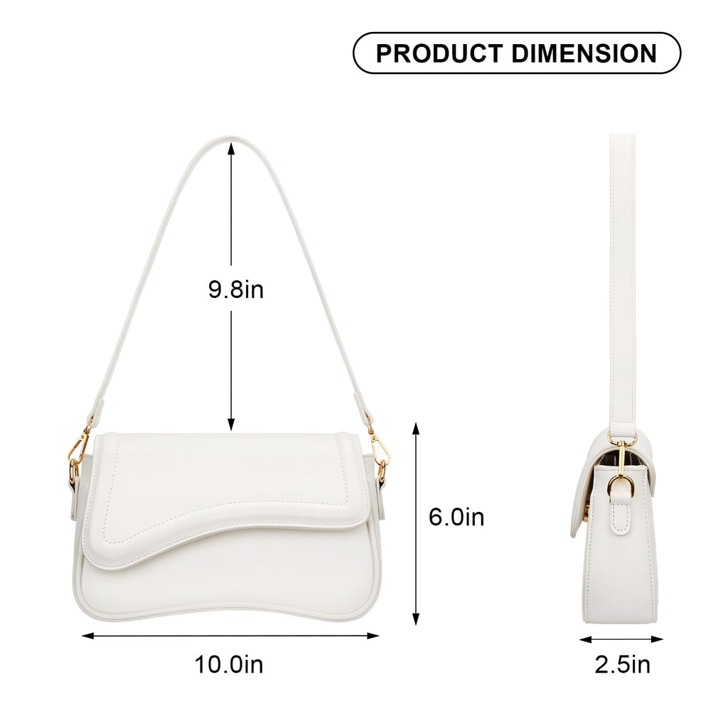 KKXIU Shoulder Bag for Women Small Hobo Handbags Cute Mini Clutch Purses | Classic Trendy Retro Underarm Crossbody Bag with Detachable Straps, Zipper Closure