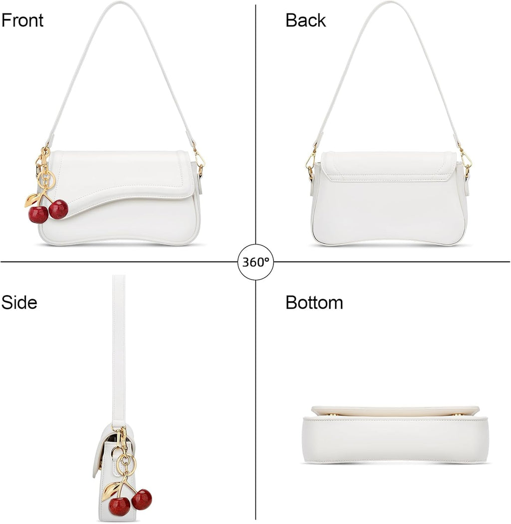 KKXIU Shoulder Bag for Women Small Hobo Handbags Cute Mini Clutch Purses | Classic Trendy Retro Underarm Crossbody Bag with Detachable Straps, Zipper Closure
