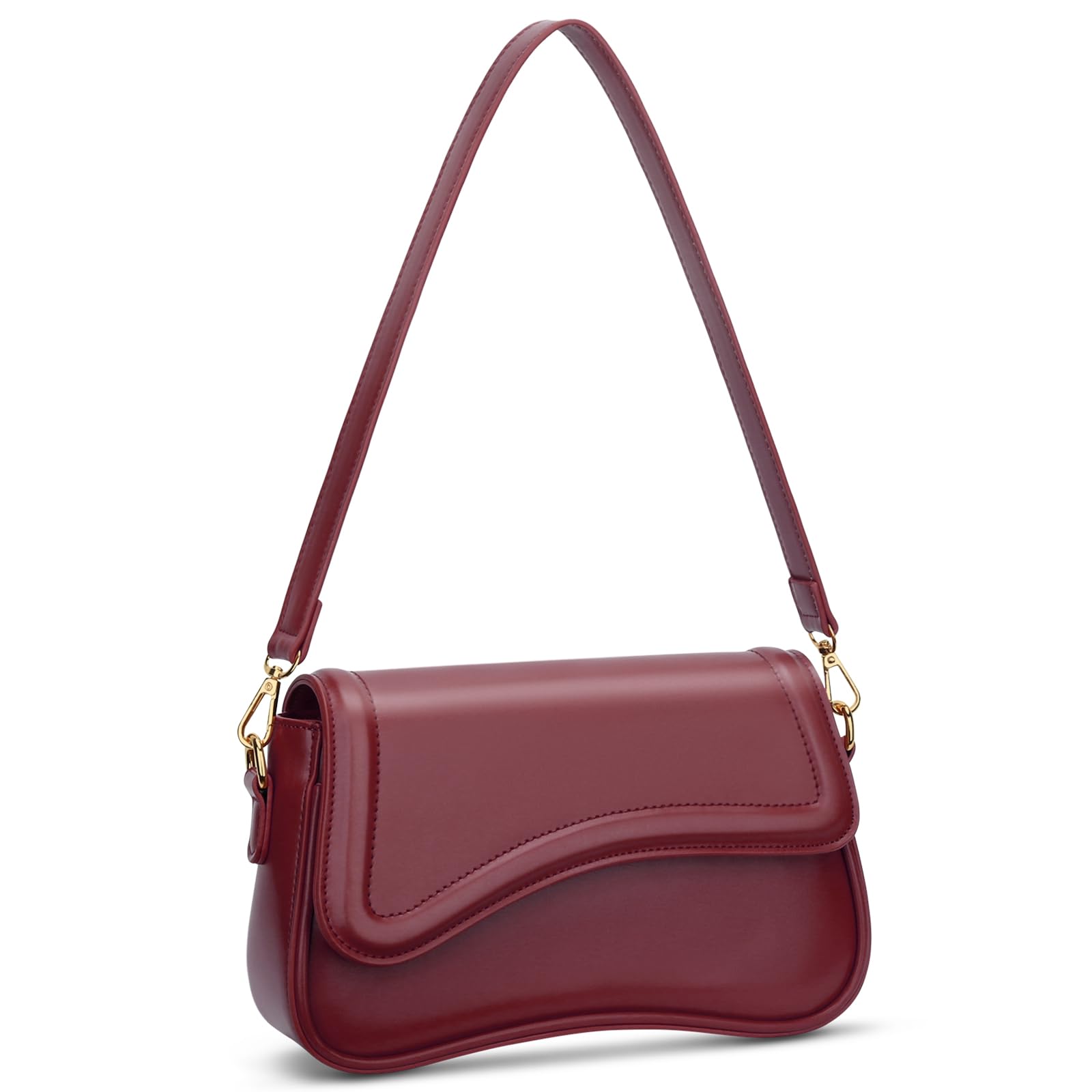 KKXIU Shoulder Bag for Women Small Hobo Handbags Cute Mini Clutch Purses | Classic Trendy Retro Underarm Crossbody Bag with Detachable Straps, Zipper Closure