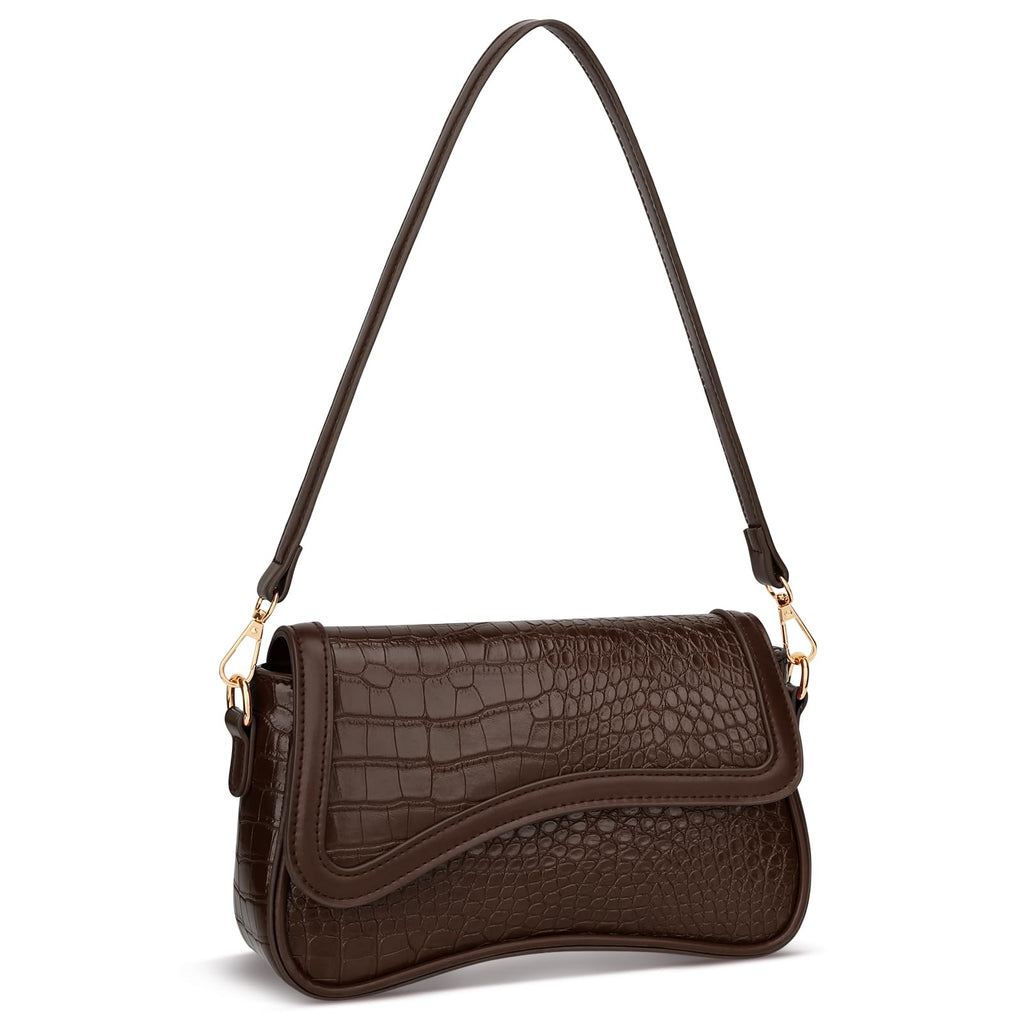 KKXIU Shoulder Bag for Women Small Hobo Handbags Cute Mini Clutch Purses | Classic Trendy Retro Underarm Crossbody Bag with Detachable Straps, Zipper Closure