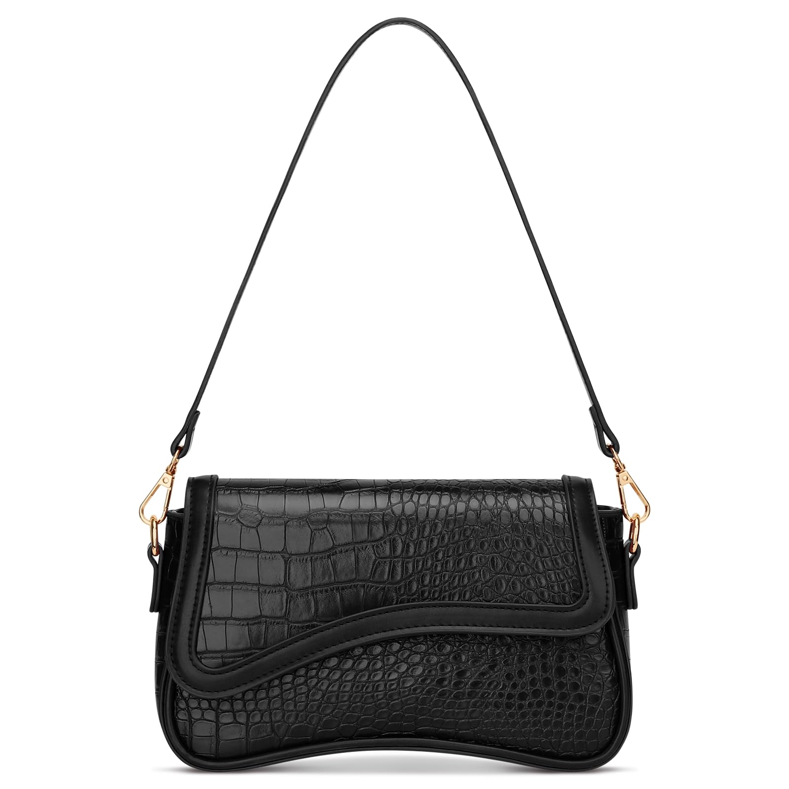 KKXIU Shoulder Bag for Women Small Hobo Handbags Cute Mini Clutch Purses | Classic Trendy Retro Underarm Crossbody Bag with Detachable Straps, Zipper Closure