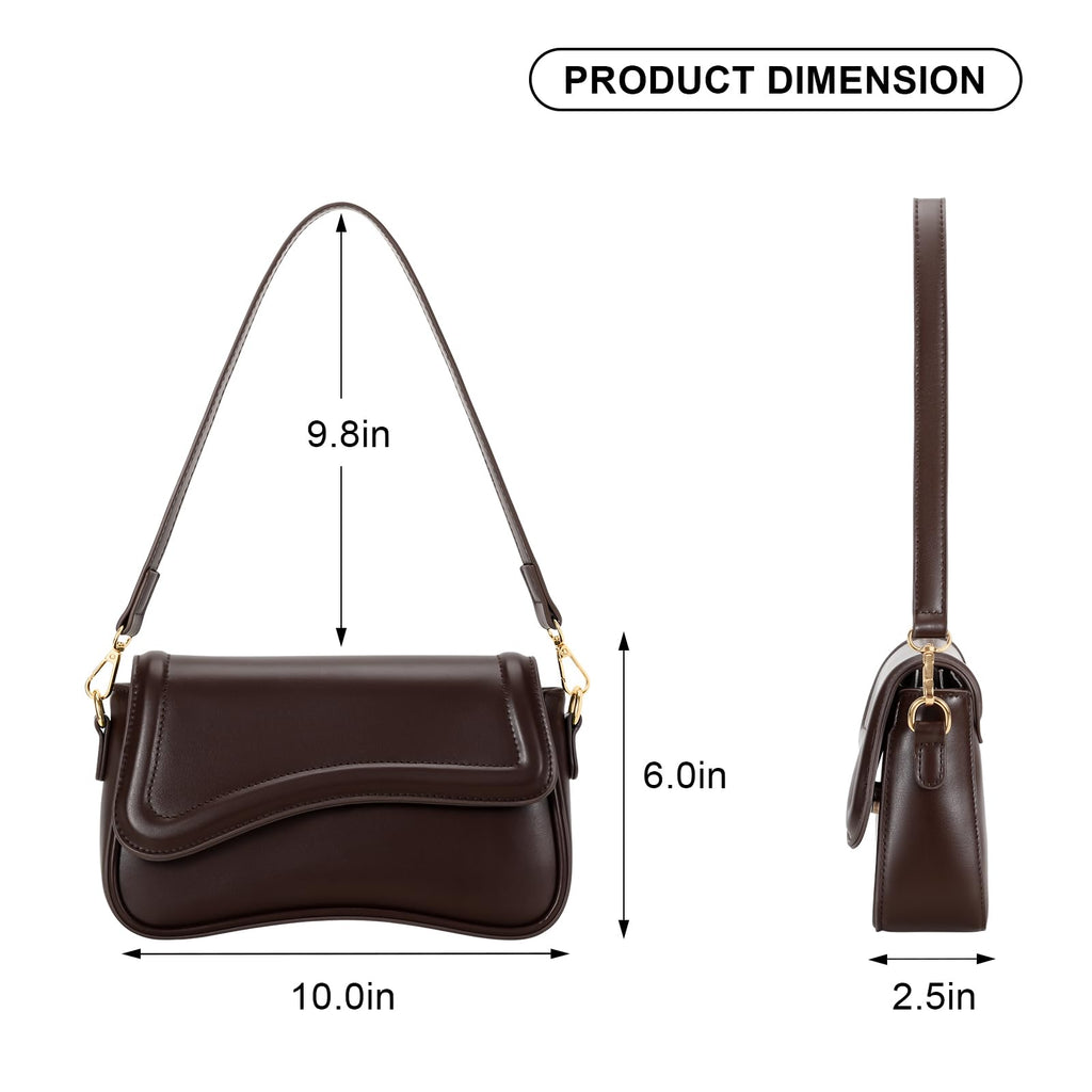 KKXIU Shoulder Bag for Women Small Hobo Handbags Cute Mini Clutch Purses | Classic Trendy Retro Underarm Crossbody Bag with Detachable Straps, Zipper Closure