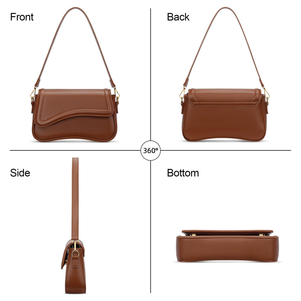 KKXIU Shoulder Bag for Women Small Hobo Handbags Cute Mini Clutch Purses | Classic Trendy Retro Underarm Crossbody Bag with Detachable Straps, Zipper Closure