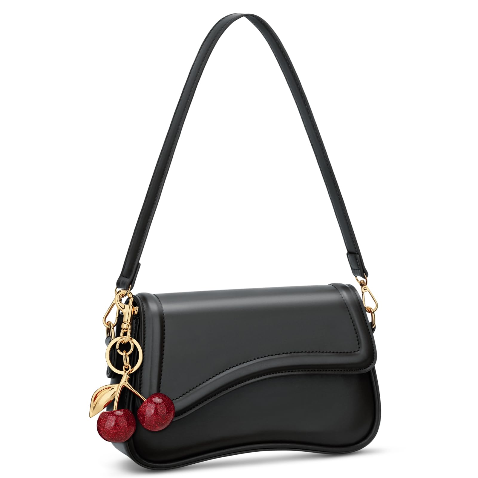 KKXIU Shoulder Bag for Women Small Hobo Handbags Cute Mini Clutch Purses | Classic Trendy Retro Underarm Crossbody Bag with Detachable Straps, Zipper Closure