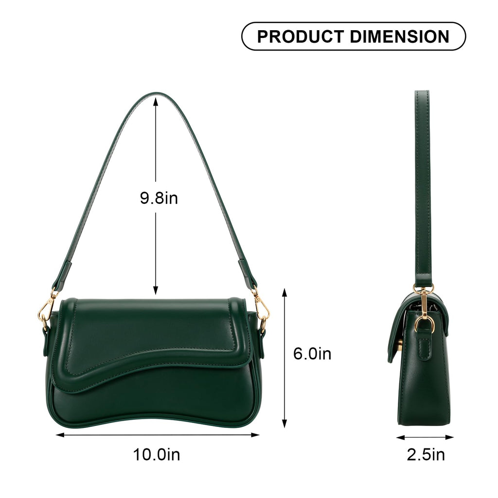 KKXIU Shoulder Bag for Women Small Hobo Handbags Cute Mini Clutch Purses | Classic Trendy Retro Underarm Crossbody Bag with Detachable Straps, Zipper Closure