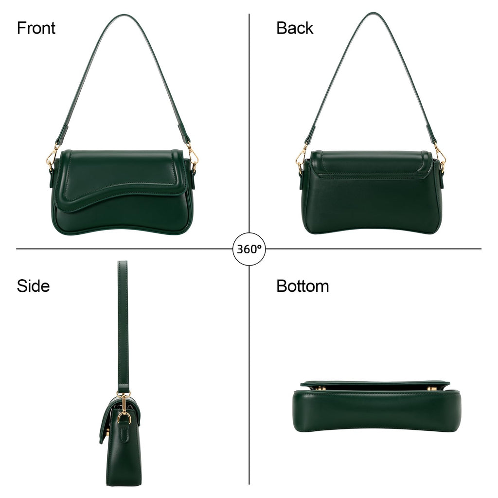 KKXIU Shoulder Bag for Women Small Hobo Handbags Cute Mini Clutch Purses | Classic Trendy Retro Underarm Crossbody Bag with Detachable Straps, Zipper Closure