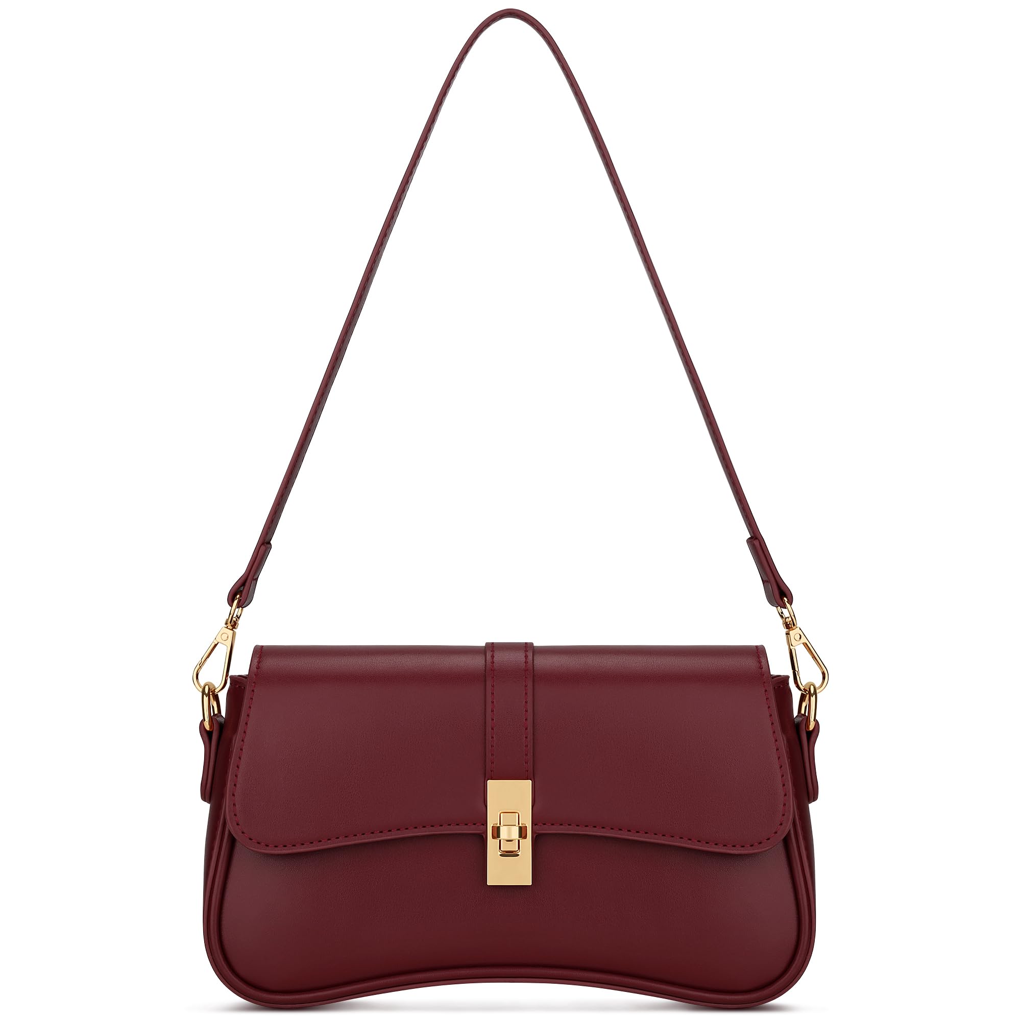 KKXIU Shoulder Bag for Women Small Hobo Handbags Cute Mini Clutch Purses | Classic Trendy Retro Underarm Crossbody Bag with Detachable Straps, Zipper Closure