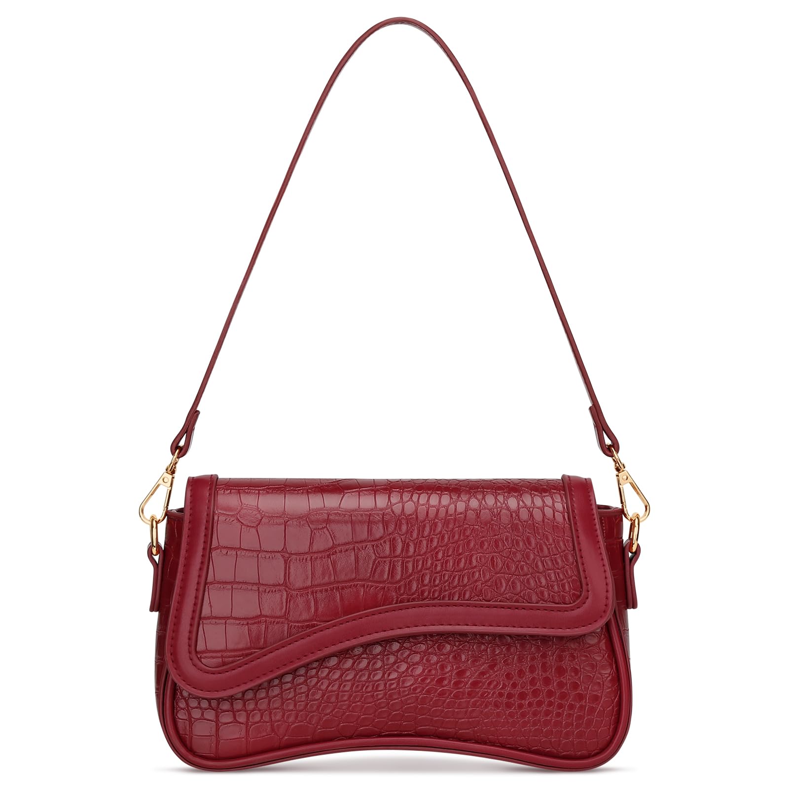 KKXIU Shoulder Bag for Women Small Hobo Handbags Cute Mini Clutch Purses | Classic Trendy Retro Underarm Crossbody Bag with Detachable Straps, Zipper Closure