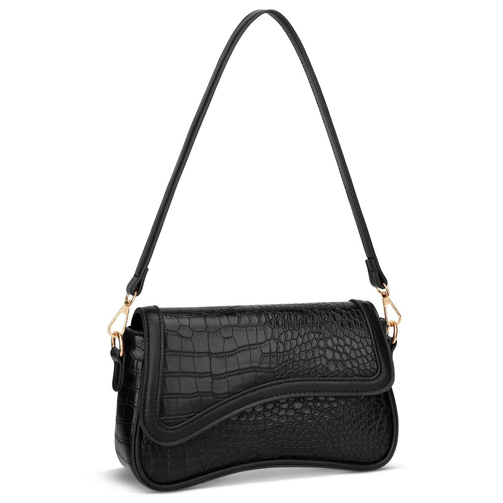 KKXIU Shoulder Bag for Women Small Hobo Handbags Cute Mini Clutch Purses | Classic Trendy Retro Underarm Crossbody Bag with Detachable Straps, Zipper Closure