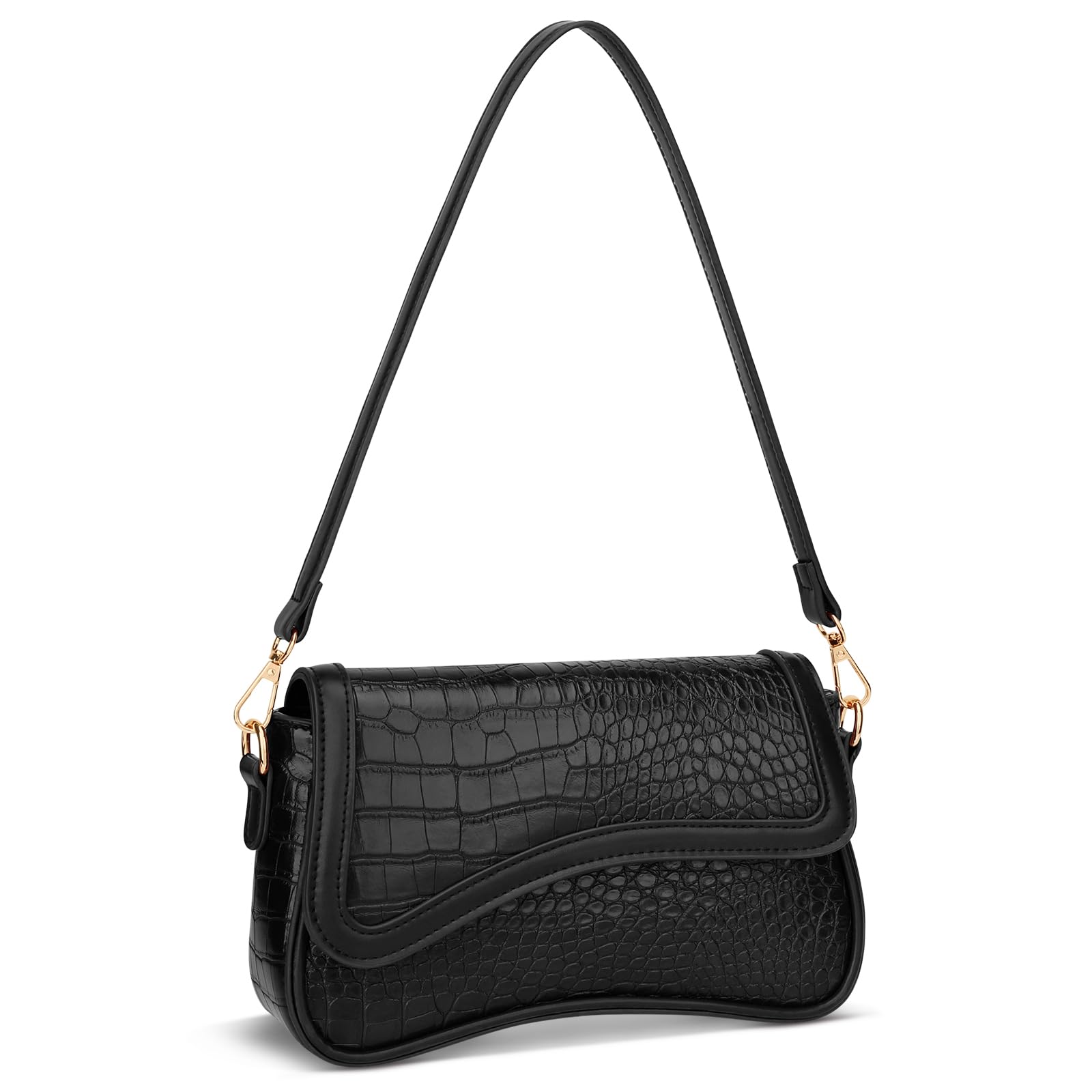KKXIU Shoulder Bag for Women Small Hobo Handbags Cute Mini Clutch Purses | Classic Trendy Retro Underarm Crossbody Bag with Detachable Straps, Zipper Closure