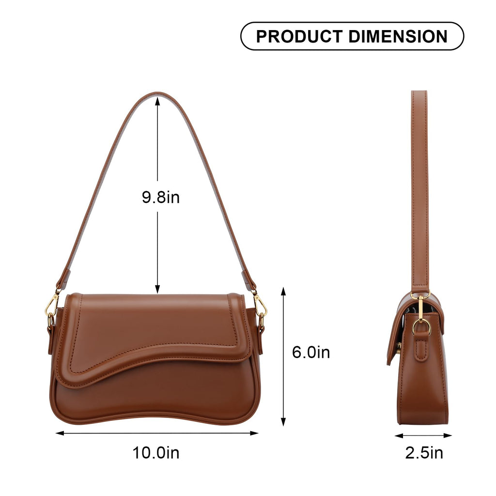 KKXIU Shoulder Bag for Women Small Hobo Handbags Cute Mini Clutch Purses | Classic Trendy Retro Underarm Crossbody Bag with Detachable Straps, Zipper Closure