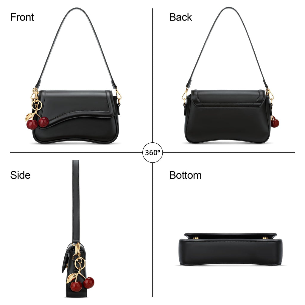 KKXIU Shoulder Bag for Women Small Hobo Handbags Cute Mini Clutch Purses | Classic Trendy Retro Underarm Crossbody Bag with Detachable Straps, Zipper Closure