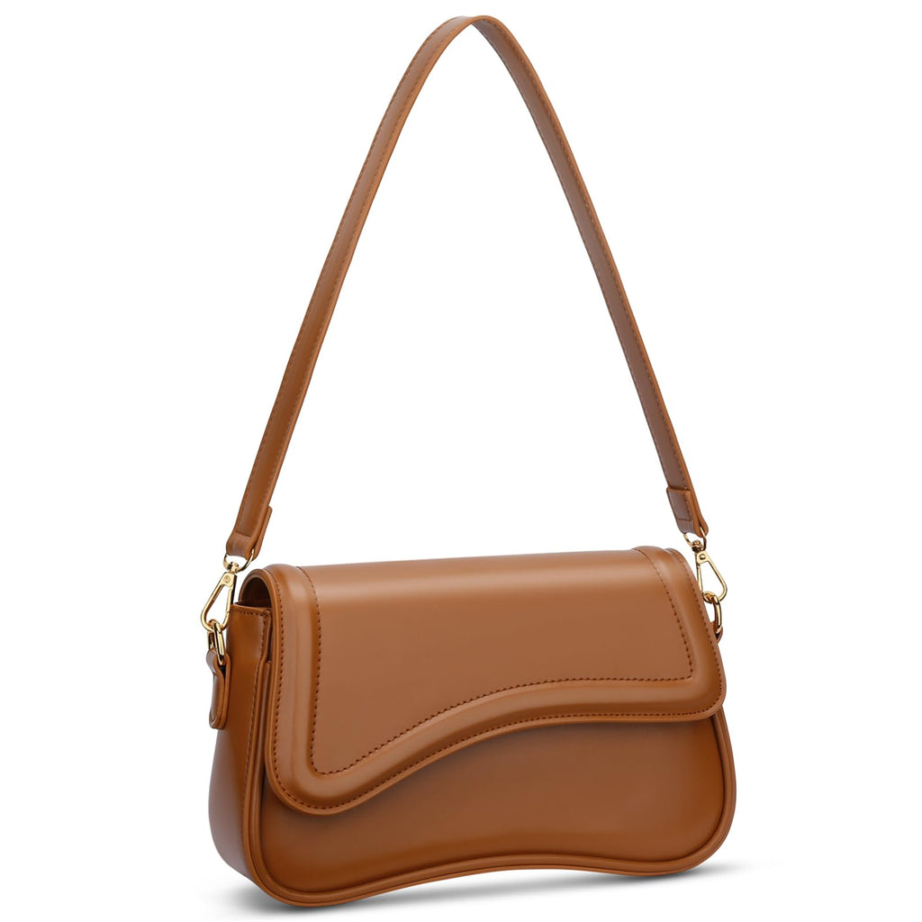 KKXIU Shoulder Bag for Women Small Hobo Handbags Cute Mini Clutch Purses | Classic Trendy Retro Underarm Crossbody Bag with Detachable Straps, Zipper Closure