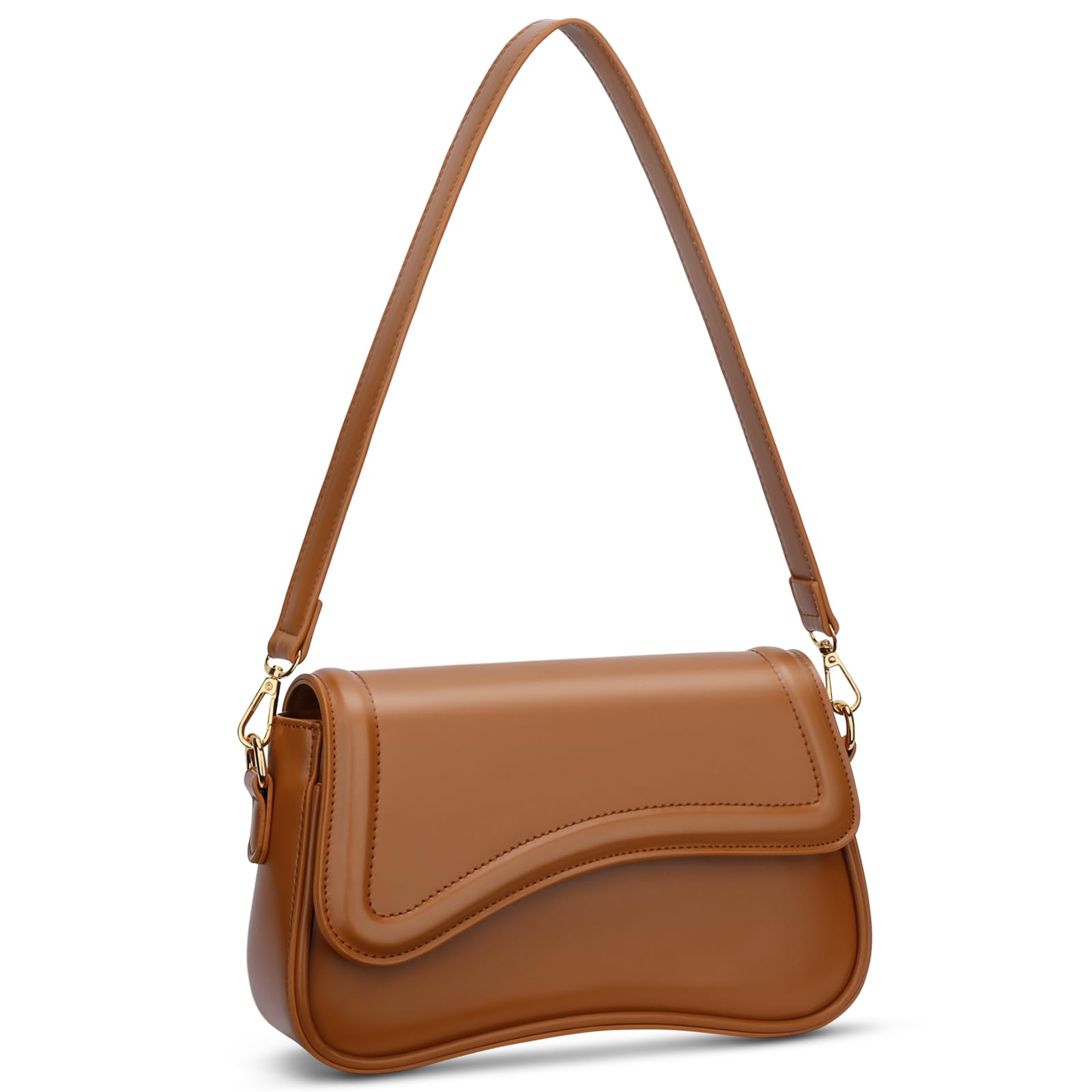 KKXIU Shoulder Bag for Women Small Hobo Handbags Cute Mini Clutch Purses | Classic Trendy Retro Underarm Crossbody Bag with Detachable Straps, Zipper Closure