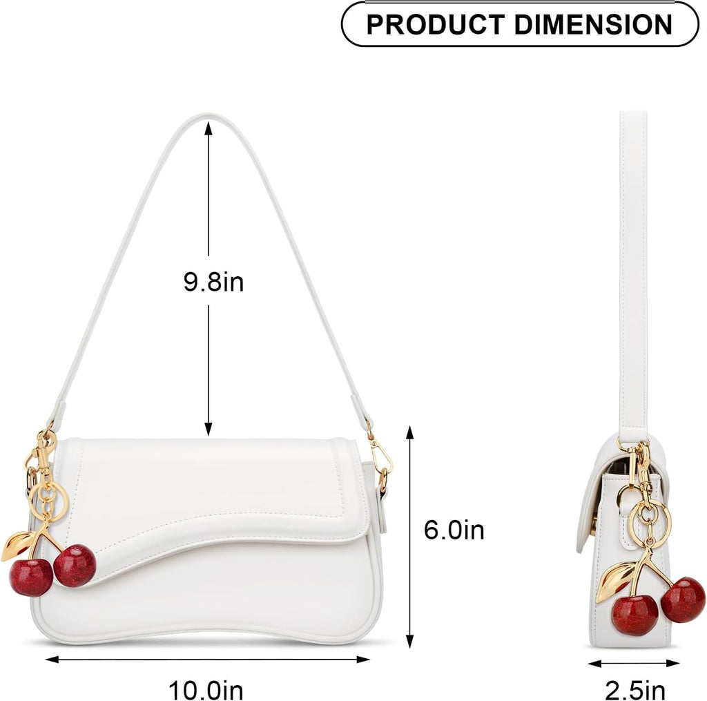 KKXIU Shoulder Bag for Women Small Hobo Handbags Cute Mini Clutch Purses | Classic Trendy Retro Underarm Crossbody Bag with Detachable Straps, Zipper Closure