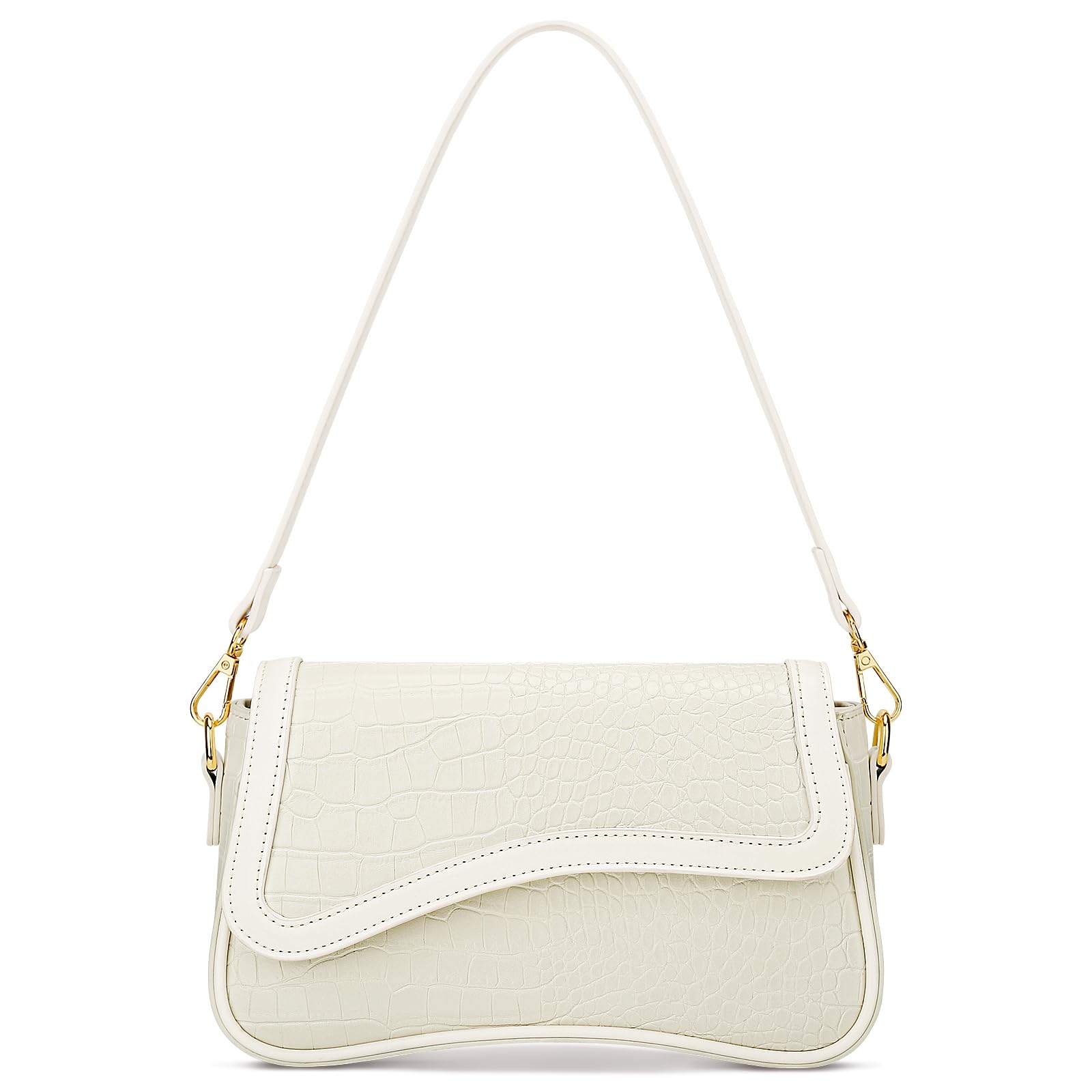 KKXIU Shoulder Bag for Women Small Hobo Handbags Cute Mini Clutch Purses | Classic Trendy Retro Underarm Crossbody Bag with Detachable Straps, Zipper Closure