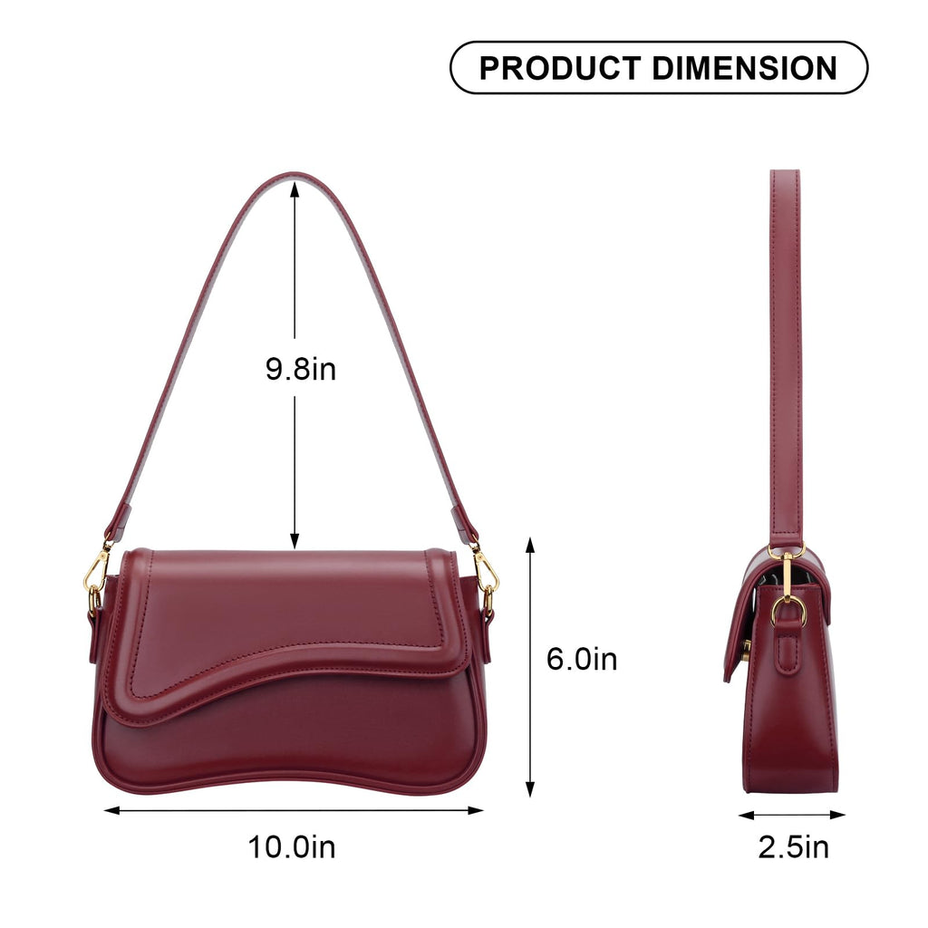 KKXIU Shoulder Bag for Women Small Hobo Handbags Cute Mini Clutch Purses | Classic Trendy Retro Underarm Crossbody Bag with Detachable Straps, Zipper Closure