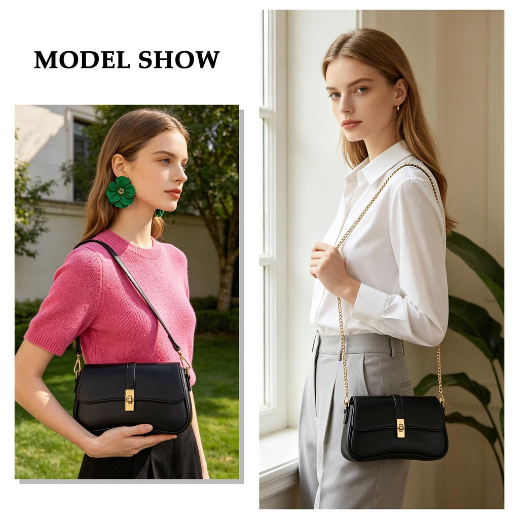 KKXIU Shoulder Bag for Women Small Hobo Handbags Cute Mini Clutch Purses | Classic Trendy Retro Underarm Crossbody Bag with Detachable Straps, Zipper Closure