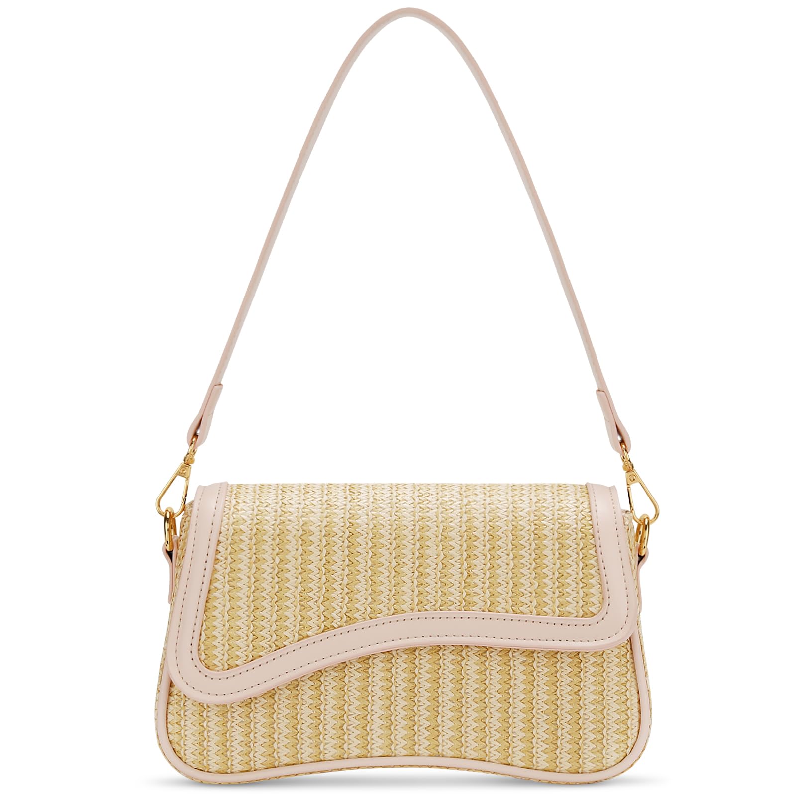 KKXIU Shoulder Bag for Women Small Hobo Handbags Cute Mini Clutch Purses | Classic Trendy Retro Underarm Crossbody Bag with Detachable Straps, Zipper Closure